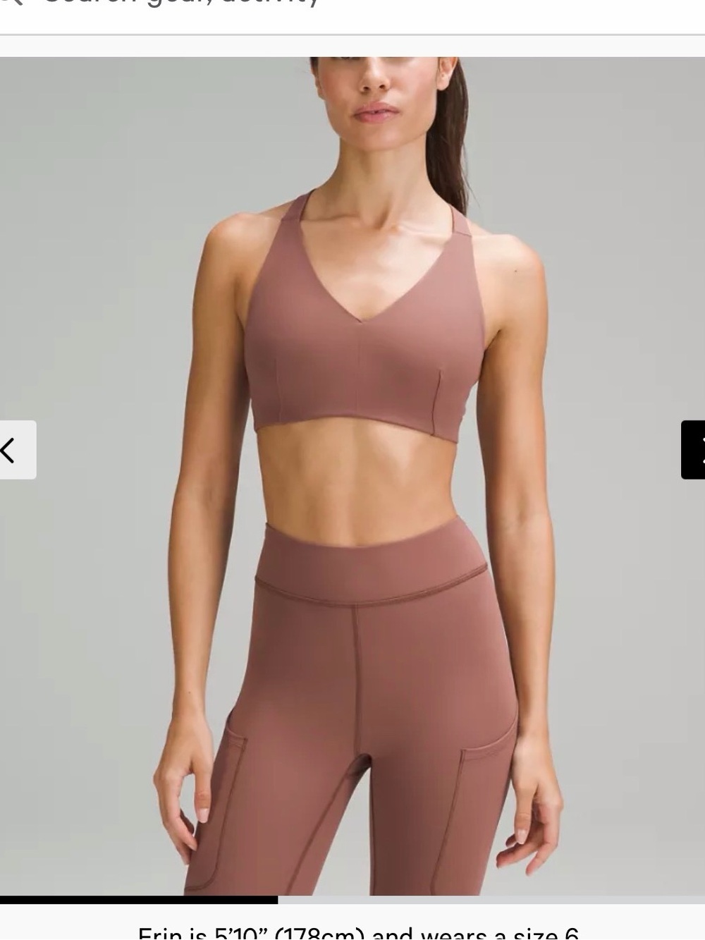 Lulu Seamless V-Neck Sports Bra - Dusty Rose